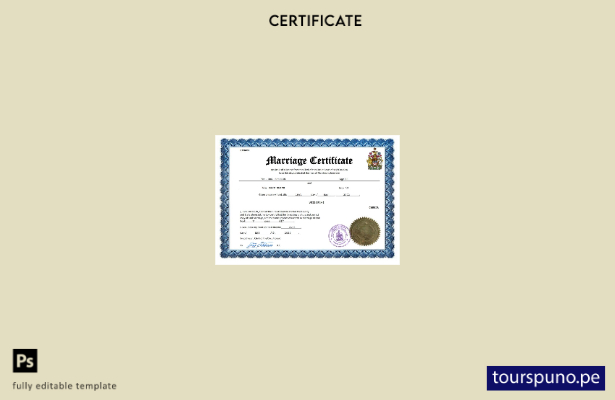 listo para imprimir certificado de matrimonio de Canadá Plantilla en Word y PDF